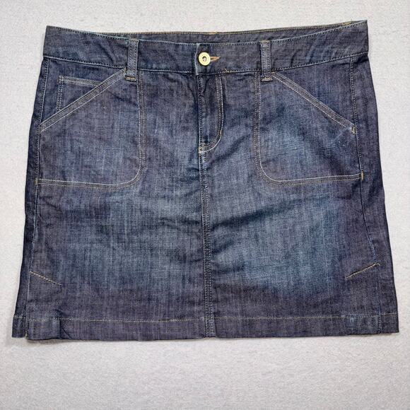Calvin Klein Jeans Denim Jean Skirt 14 Blue Faded Wash Y2K Retro Pocket Mini - Picture 1 of 6
